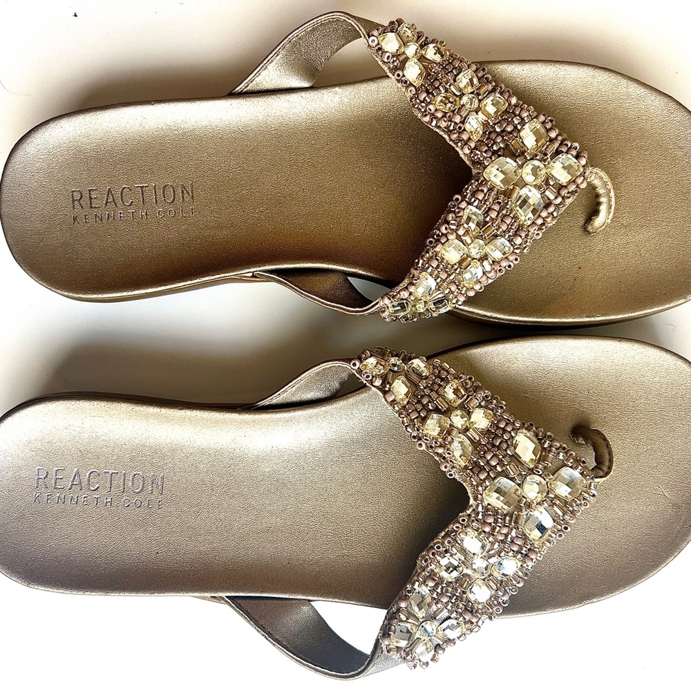 Kenneth Cole Reaction Gold Embellished Women's Sandals
